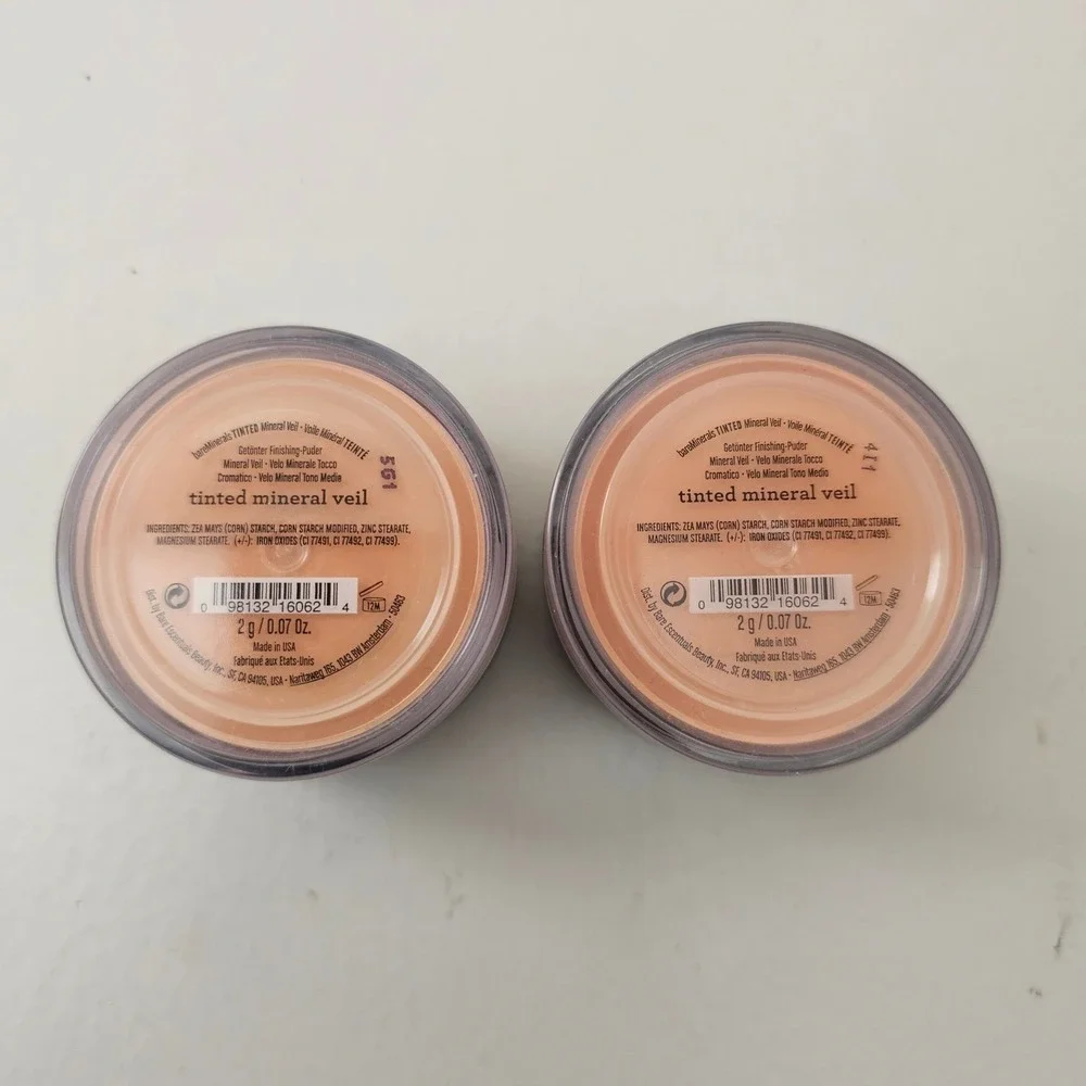 NEW Lot of 2 bareMinerals Tinted Mineral Veil Finishing Powder 2g .06oz Tan
